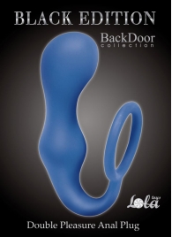 Синее эрекционное кольцо с анальной пробкой Double Pleasure Anal Plug - Lola Games - во Владикавказе купить с доставкой