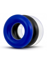 Набор из 3 разноцветных колец Stay Hard Donut Rings - Blush Novelties - во Владикавказе купить с доставкой