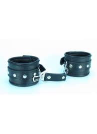 Наручники из гладкой кожи - БДСМ Арсенал - купить с доставкой во Владикавказе