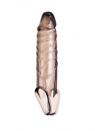 Дымчатая фаллическая насадка с подхватом и закрытой головкой - 16,2 см. - ToyFa - во Владикавказе купить с доставкой