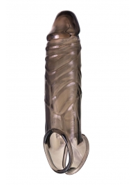 Дымчатая фаллическая насадка с подхватом и закрытой головкой - 16,2 см. - ToyFa - во Владикавказе купить с доставкой