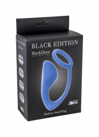 Синее эрекционное кольцо с анальной пробкой Button Anal Plug - Lola Games - во Владикавказе купить с доставкой