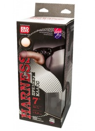 Кожаный пояс харнесс WOMAN LONG премиум класса с 3 насадками - LOVETOY (А-Полимер) - купить с доставкой во Владикавказе