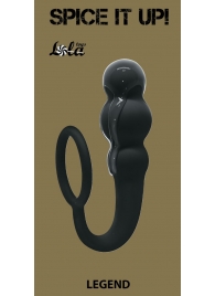 Чёрное эрекционное кольцо Legend с анальным стимулятором - Lola Games - во Владикавказе купить с доставкой