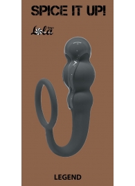 Серое эрекционное кольцо Legend с анальным стимулятором - Lola Games - во Владикавказе купить с доставкой