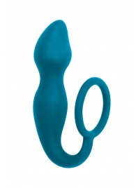 Бирюзовое эрекционное кольцо Sensation с анальным стимулятором - Lola Games - во Владикавказе купить с доставкой