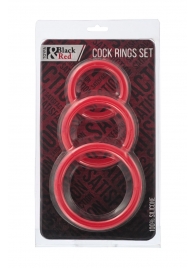 Набор из 3 красных эрекционных колец различного диаметра - ToyFa - во Владикавказе купить с доставкой
