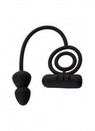 Чёрное эрекционное кольцо с вибропулькой и анальным хвостом - Erotist Adult Toys - во Владикавказе купить с доставкой