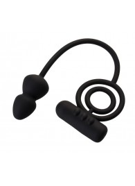 Чёрное эрекционное кольцо с вибропулькой и анальным хвостом - Erotist Adult Toys - во Владикавказе купить с доставкой