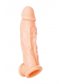 Телесная насадка на пенис с фиксацией мошонки - 18,5 см. - ToyFa - во Владикавказе купить с доставкой