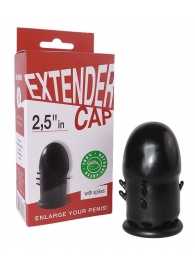 Чёрный латексный удлинитель пениса 2.5 in с шипиками - Sitabella - во Владикавказе купить с доставкой