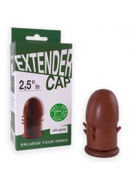 Коричневый латексный удлинитель пениса 2.5 in с шипиками - Sitabella - во Владикавказе купить с доставкой