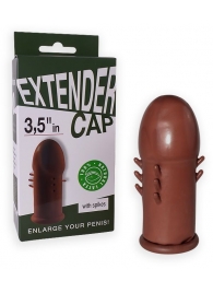 Коричневый латексный удлинитель пениса 3.5 in с шипиками - Sitabella - во Владикавказе купить с доставкой