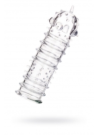 Прозрачная насадка на пенис TOYFA A-Toys с ребрами и точками - 15,3 см. - A-toys - во Владикавказе купить с доставкой