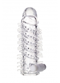 Насадка на пенис TOYFA A-Toys с вибропулей и шипами - 13,4 см. - A-toys - во Владикавказе купить с доставкой