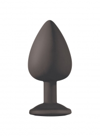 Чёрная анальная пробка Emotions Cutie Large с желтым кристаллом - 10 см. - Lola Games - купить с доставкой во Владикавказе