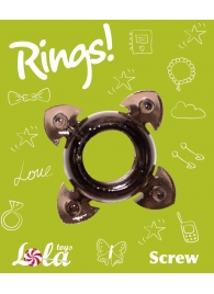 Чёрное эрекционное кольцо Rings Screw - Lola Games - во Владикавказе купить с доставкой