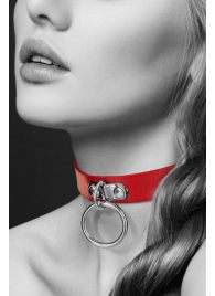 Красный узенький чокер с кольцом - Bijoux Pour Toi - купить с доставкой во Владикавказе