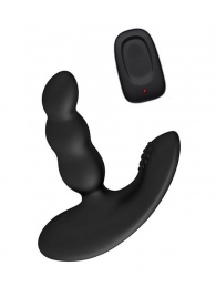 Черный силиконовый стимулятор простаты Levett Nitoc с пультом ДУ - Levett - во Владикавказе купить с доставкой