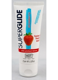 Гель на водной основе с ароматом клубники - 75 мл. - HOT - купить с доставкой во Владикавказе