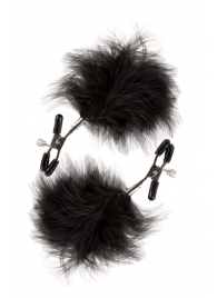 Зажимы для сосков с пухом FEATHERED NIPPLE CLAMPS - Blush Novelties - купить с доставкой во Владикавказе