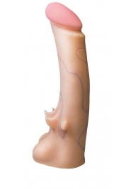 Телесная насадка REAL Standard с усиками на основании - 19 см. - LOVETOY (А-Полимер) - купить с доставкой во Владикавказе