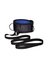 Чёрно-синий неопреновый ошейник с поводком - Sitabella - купить с доставкой во Владикавказе