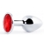 Серебристая анальная пробка с красным стразом - 7,2 см. - Anal Jewelry Plug - купить с доставкой во Владикавказе