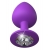 Фиолетовая анальная пробка со стразом Her Little Gem Large Plug - 9,5 см. - Pipedream - купить с доставкой во Владикавказе