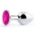 Серебристая анальная пробка с малиновым кристаллом - 7,2 см. - Anal Jewelry Plug - купить с доставкой во Владикавказе