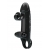 Черная вибронасадка на пенис с подхватом мошонки - 20 см. - Baile - во Владикавказе купить с доставкой