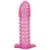 Гелевая розовая насадка с шипами - 12 см. - Toyfa Basic - во Владикавказе купить с доставкой