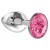 Малая серебристая анальная пробка Diamond Pink Sparkle Small с розовым кристаллом - 7 см. - Lola Games - купить с доставкой во Владикавказе
