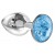 Малая серебристая анальная пробка Diamond Light blue Sparkle Small с голубым кристаллом - 7 см. - Lola Games - купить с доставкой во Владикавказе