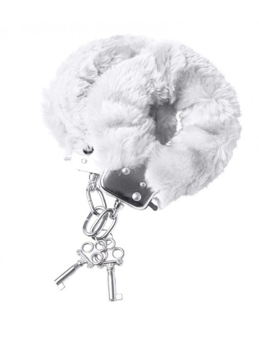 Наручники с белой меховой опушкой - ToyFa - купить с доставкой во Владикавказе