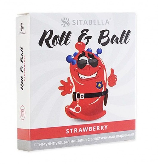 Стимулирующий презерватив-насадка Roll   Ball Strawberry - Sitabella - купить с доставкой во Владикавказе