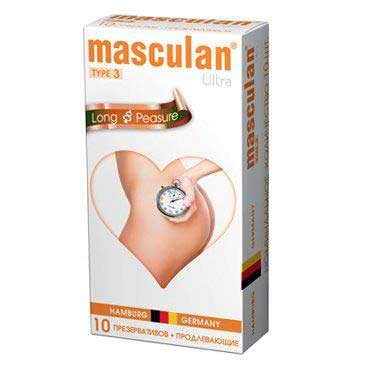 Розовые презервативы Masculan Ultra Long Pleasure с колечками, пупырышками и продлевающим эффектом - 10 шт. - Masculan - купить с доставкой во Владикавказе