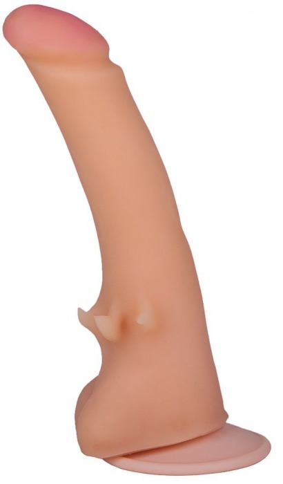 Телесный фаллоимитатор на присоске со стимулирующими усиками - 19 см. - LOVETOY (А-Полимер)