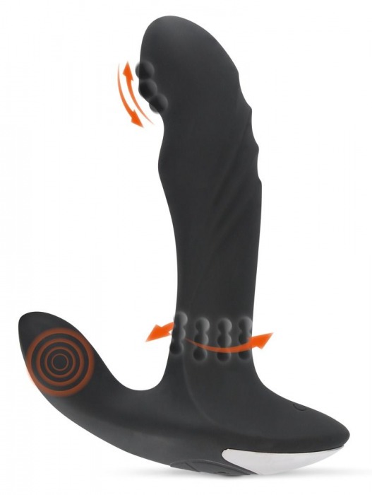 Черный вибромассажер простаты с функцией римминга Plug with Perineum Stimulator - 16,6 см. - Orion - во Владикавказе купить с доставкой