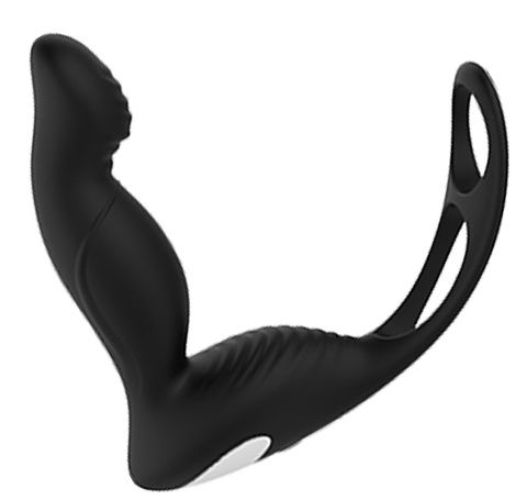 Черный вибромассажер простаты P-PLEASER W ERECTION ENHANCE - Dream Toys - во Владикавказе купить с доставкой