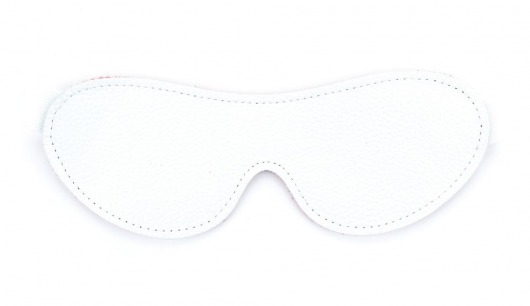Белая кожаная маска на глаза на резинке - БДСМ Арсенал - купить с доставкой во Владикавказе