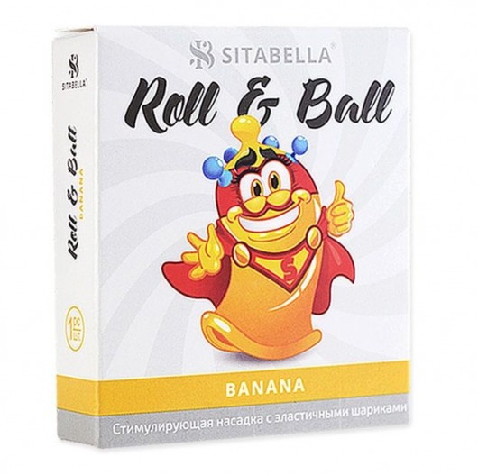 Стимулирующий презерватив-насадка Roll   Ball Banana - Sitabella - купить с доставкой во Владикавказе