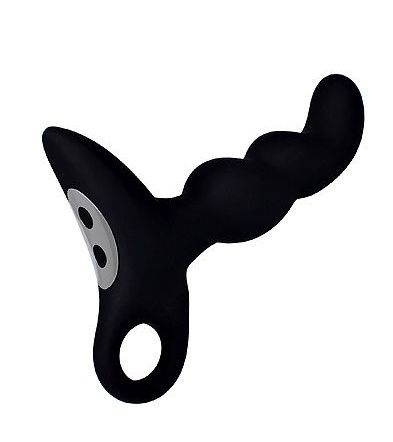 Черный силиконовый анальный вибромассажер-ёлочка Erokey - Erokay - во Владикавказе купить с доставкой