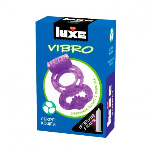 Фиолетовое эрекционное виброкольцо Luxe VIBRO  Секрет Кощея  + презерватив - Luxe - во Владикавказе купить с доставкой