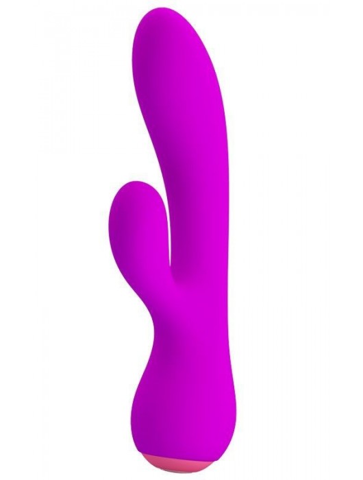Лиловый вибратор Zachary с клиторальным стимулятором - 17,8 см. - Baile