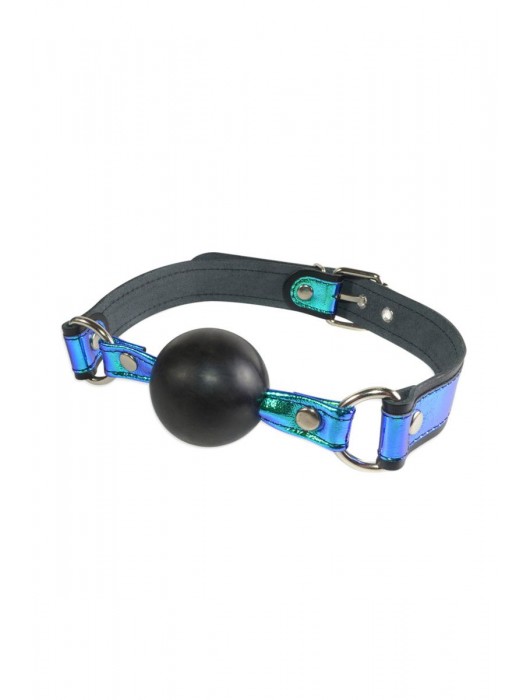 Кляп-шарик на чёрно-синих ремешках - Sitabella - купить с доставкой во Владикавказе