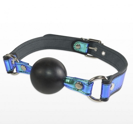 Кляп-шарик на чёрно-синих ремешках - Sitabella - купить с доставкой во Владикавказе