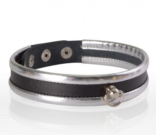 Узкий серебристо-черный ошейник - Sitabella - купить с доставкой во Владикавказе