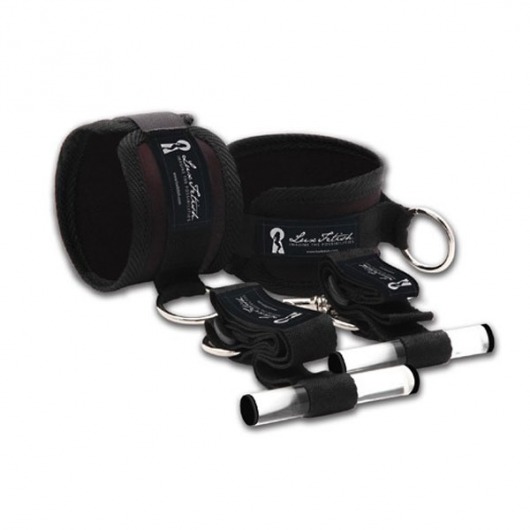 Черные фиксаторы с креплением к двери - Lux Fetish - купить с доставкой во Владикавказе