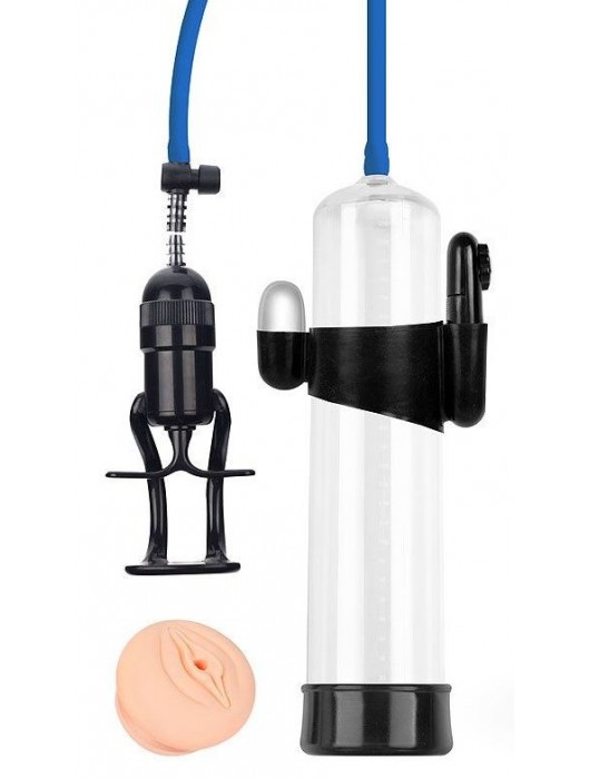 Прозрачная вакуумная вибропомпа Sex Expert с насадкой-вагиной - Sex Expert - во Владикавказе купить с доставкой